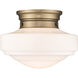 Ingalls 1 Light 12 inch Modern Brass Semi-flush Ceiling Light